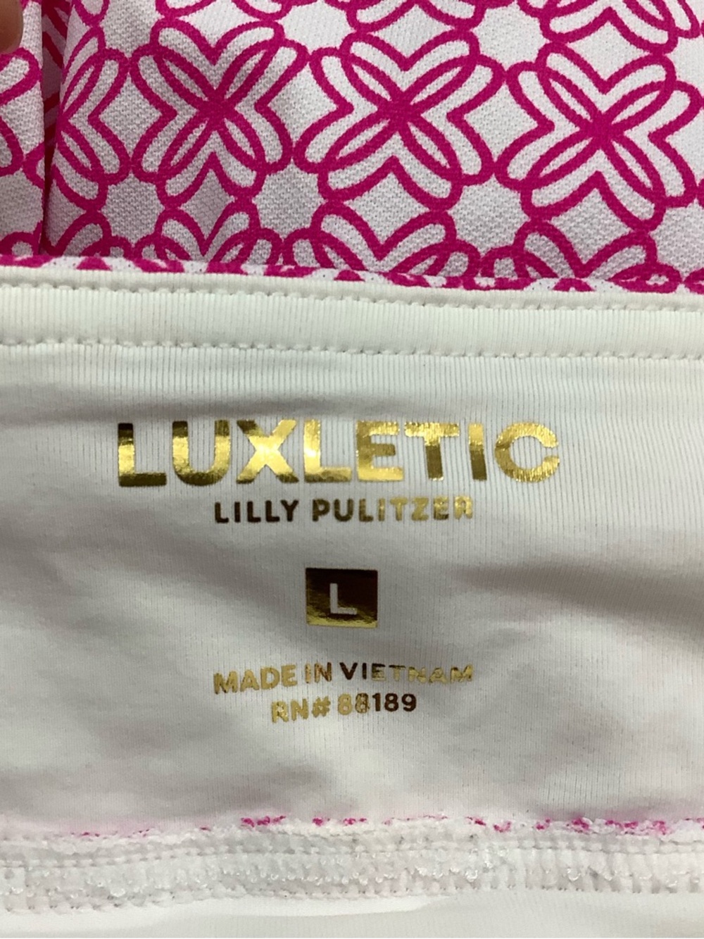 Lilly Pulitzer Luxletic Pink Geometric A-Line Skort - Picture 7 of 9